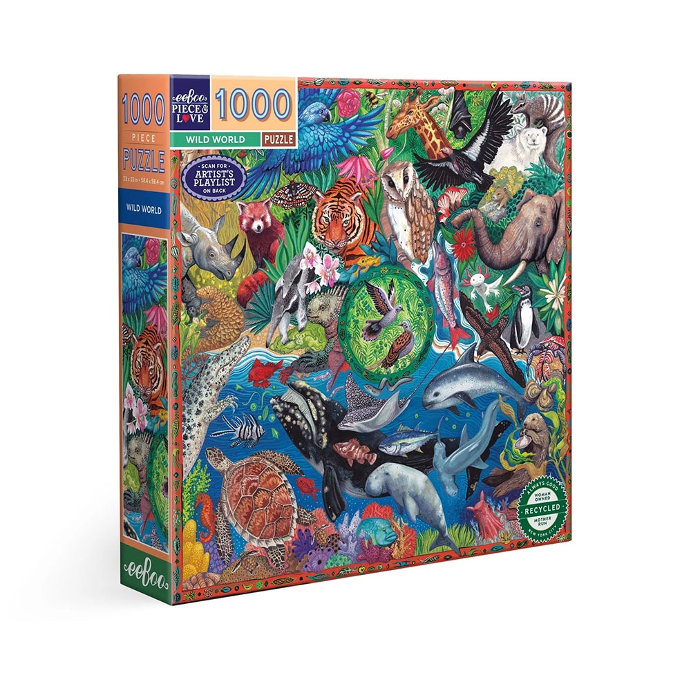 Eeboo, Puzzle, Gifts, 1000 piece, Jigsaw, Wild World, 930773